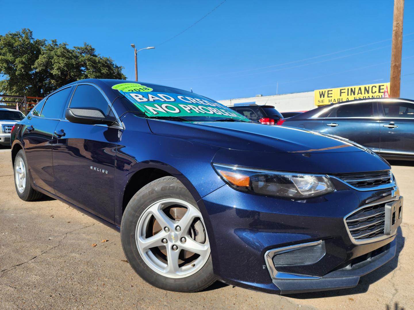 2018 DARK BLUE Chevrolet Malibu LS (1G1ZB5ST3JF) with an 1.5L L4 DOHC 16V engine, 6A transmission, located at 2660 S.Garland Avenue, Garland, TX, 75041, (469) 298-3118, 32.885551, -96.655602 - Photo#0